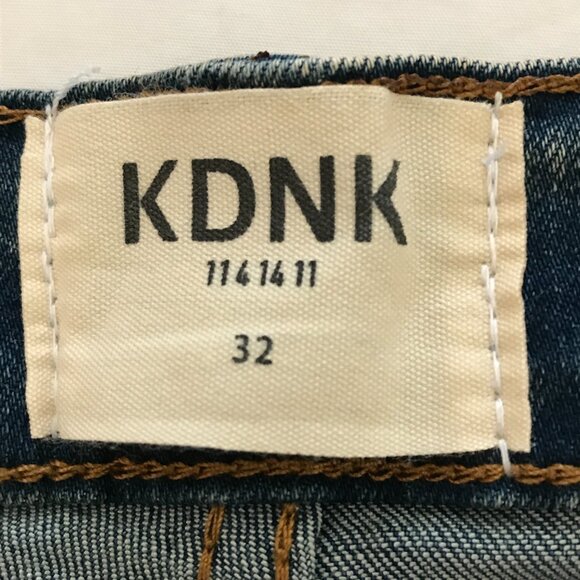 KDNK Straight Jeans Men 32x31 Blue Mid Rise Distressed Ankle Zip Stretch 16489 - Picture 3 of 12